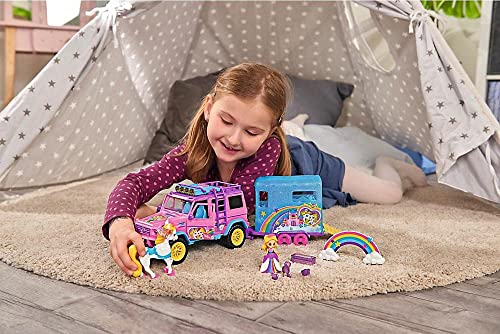 dickie-go-real-unicorn-trailer-einhorn-truck-mit-pferdeanh-nger image 7