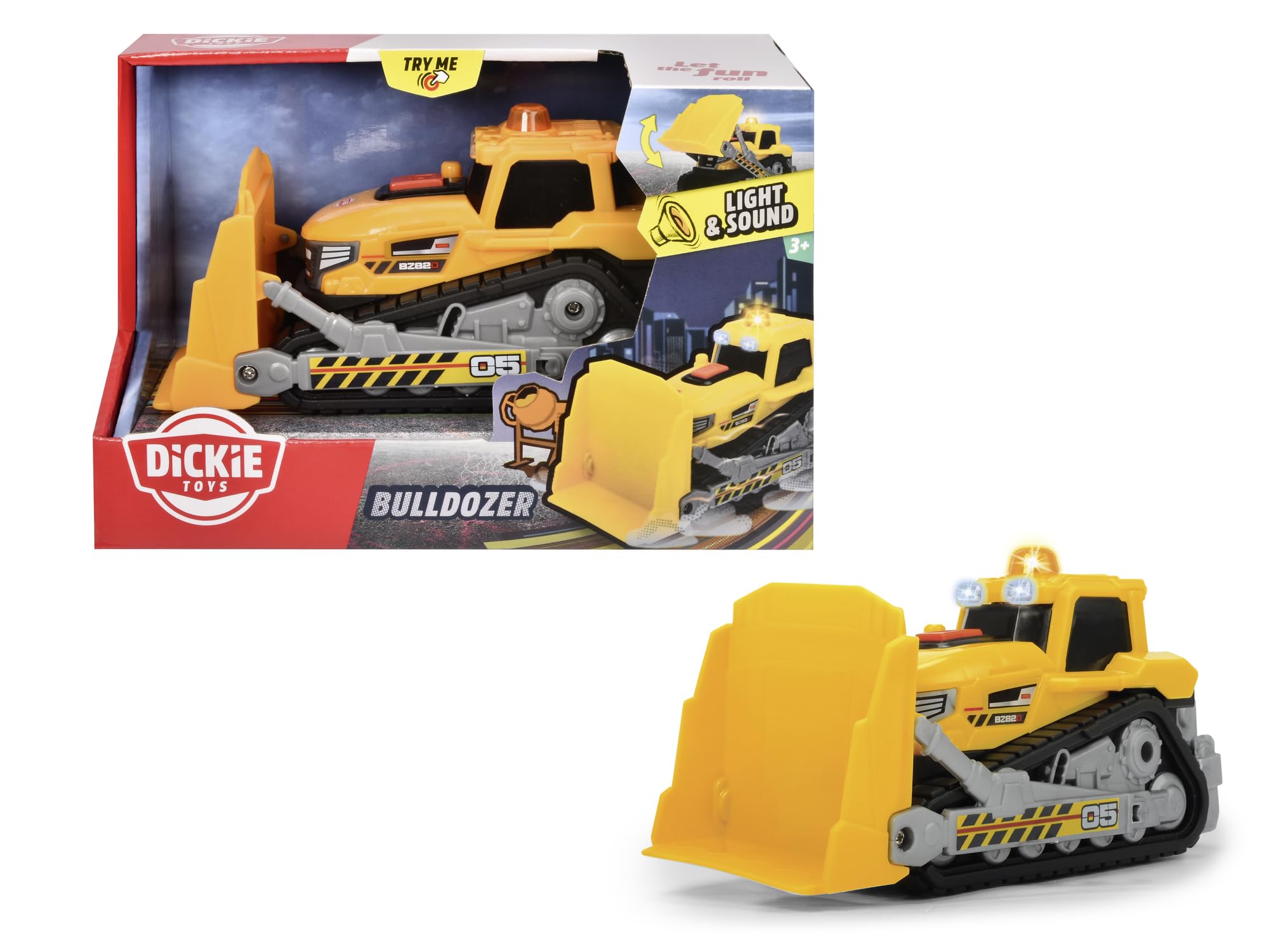 dickie-toys-go-real-bulldozer-planierraupe-16-cm-gelb-licht-sound image 2