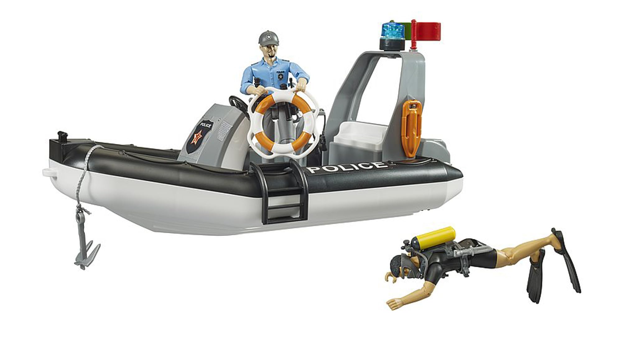 bruder-bworld-polizei-schlauchboot-polizist-taucher-62733 image 3