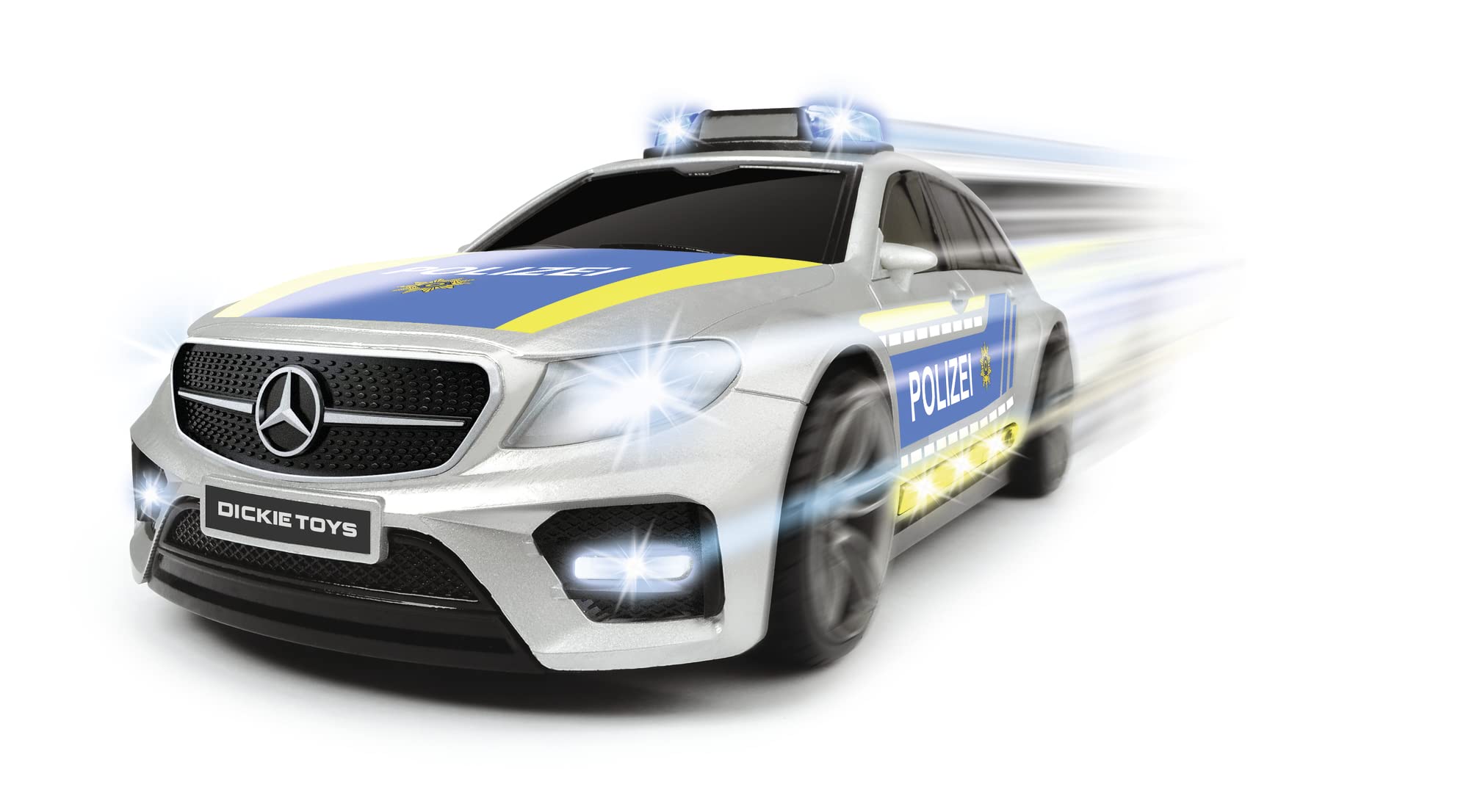 dickie-toys-sos-mercedes-amg-e43-polizeiauto-30cm-silber-blau-sound image 5