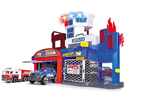 dickie-toys-sos-parkgarage-feuerwehr-polizei-2-autos-sirene image 8