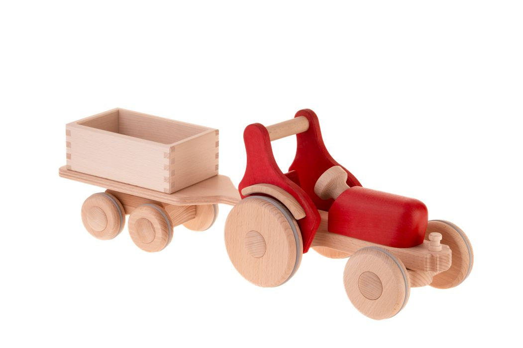 dynamiko-ferdinand-holztraktor-rot-lenkbar-buche image 3