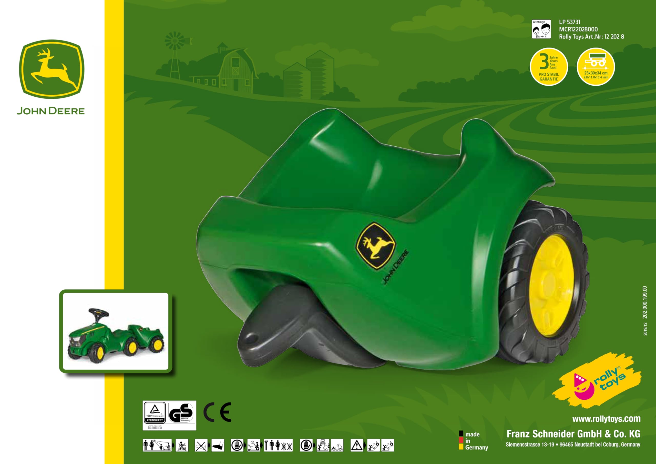 rolly-toys-rollytrailer-122028-john-deere-anh-nger-gr-n-kippbar image 5