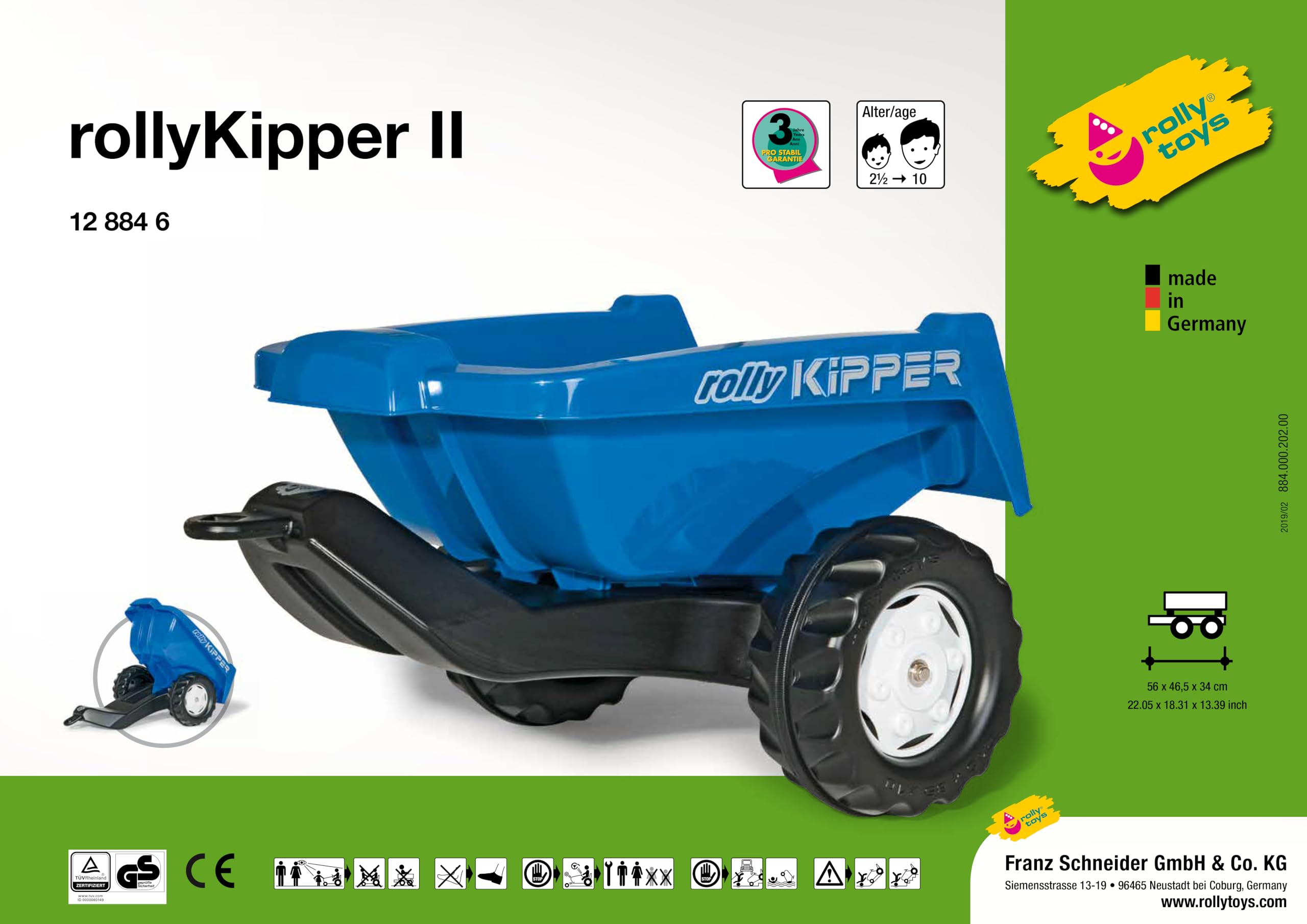 rolly-toys-rollytrailer-kipper-ii-anh-nger-blau-kippfunktion image 5