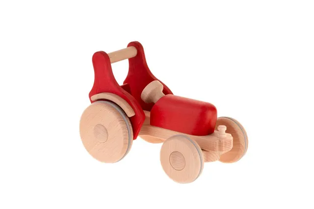 dynamiko-ferdinand-holztraktor-rot-lenkbar-buche image 1
