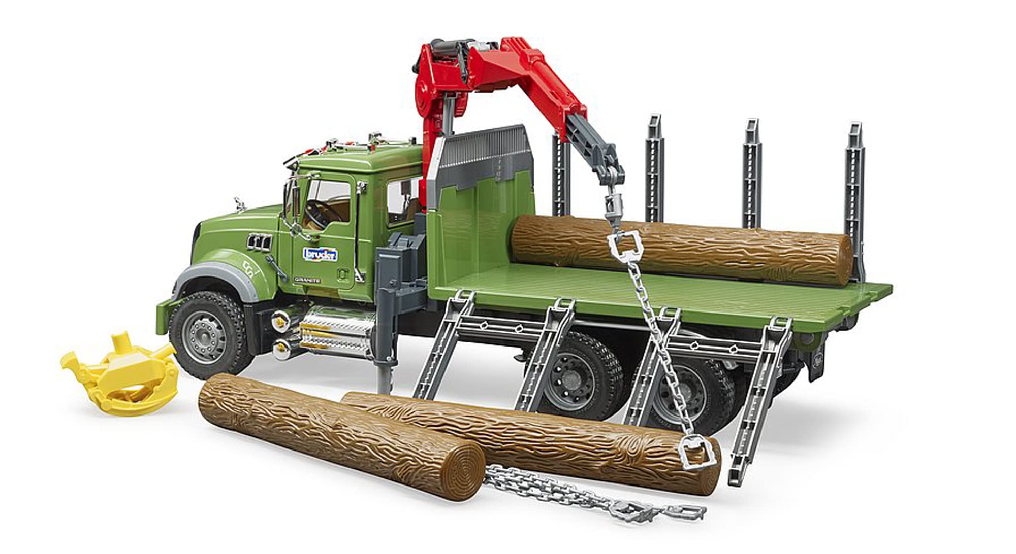 bruder-profi-02824-mack-granite-holztransporter-spielzeug-lkw-mit-kran image 4