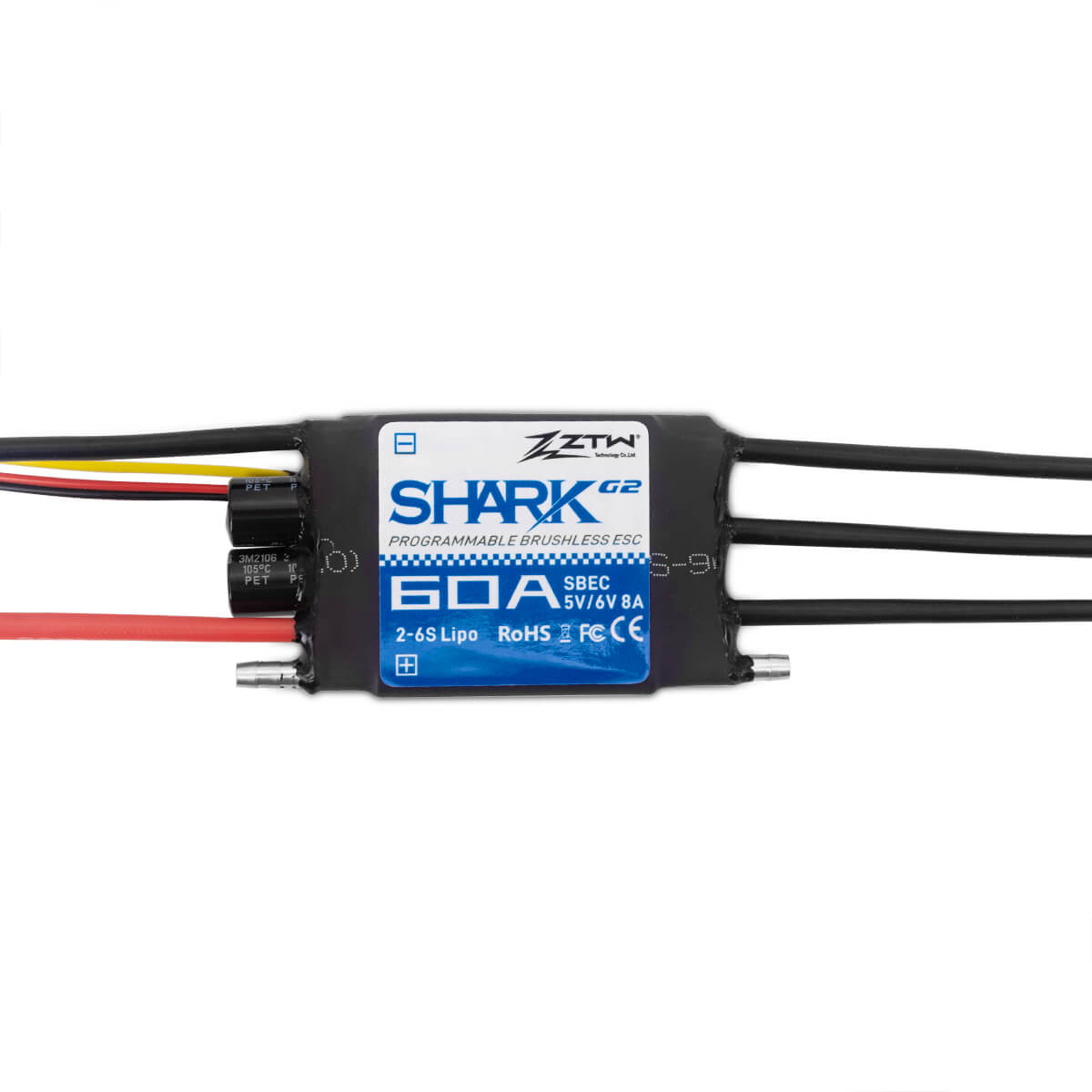 ztw-shark-g2-60a-bootsregler-2-6s-rc-boot-wasserdicht image 4