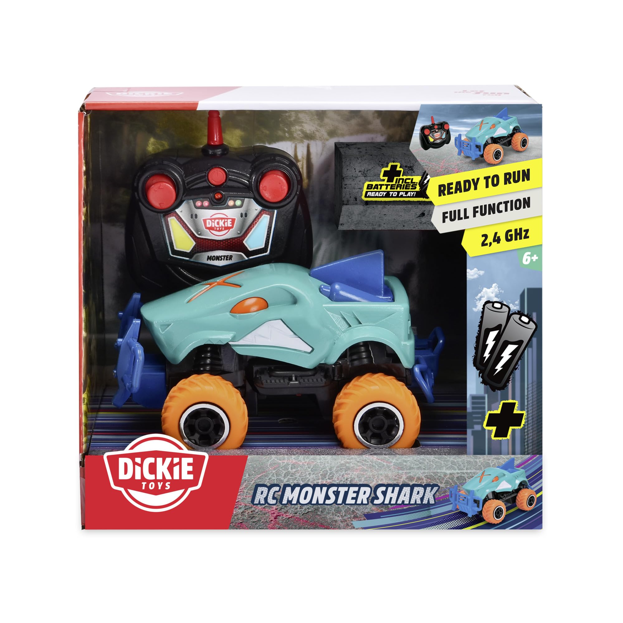 dickie-go-crazy-monster-shark-rc-monstertruck-14cm image 7