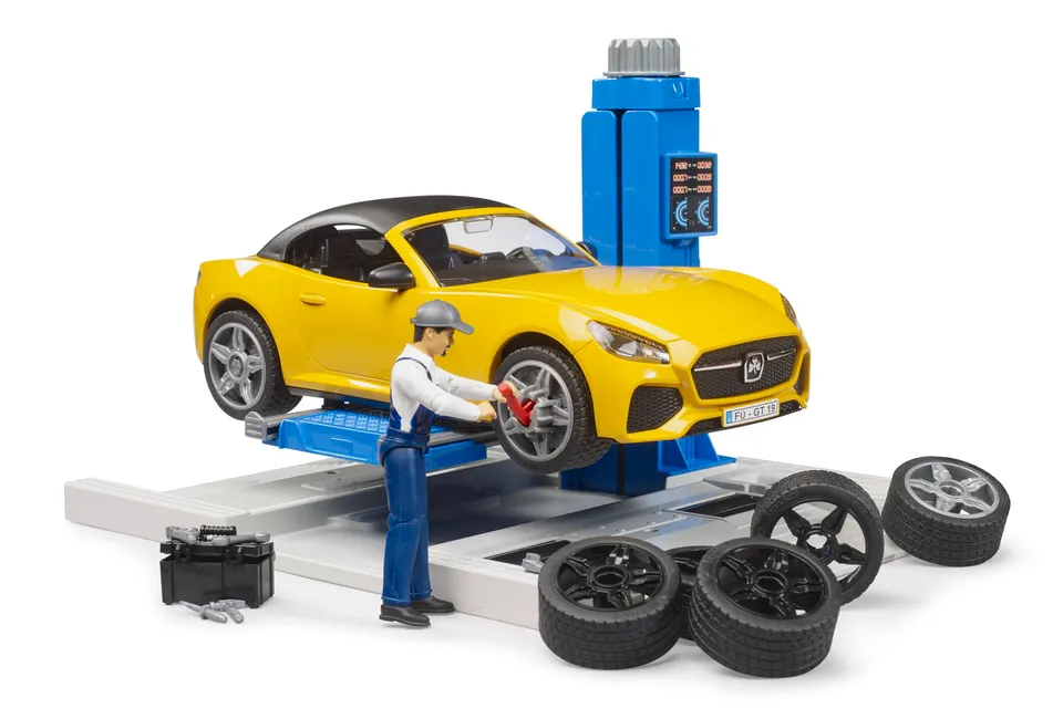bruder-bworld-pkw-service-center-62112-mit-roadster image 1