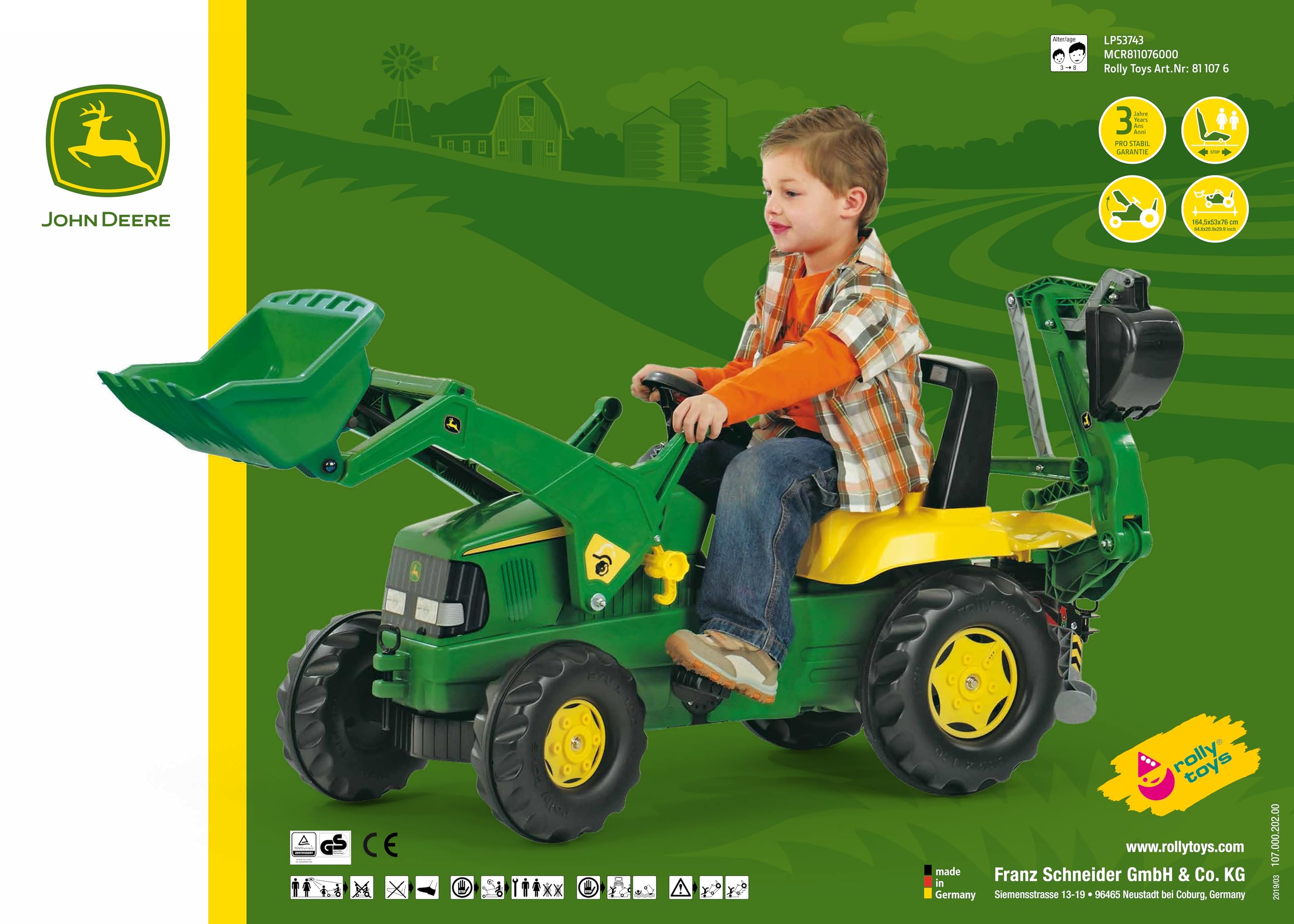 rolly-toys-rollyjunior-john-deere-trettraktor-mit-lader-811076 image 5