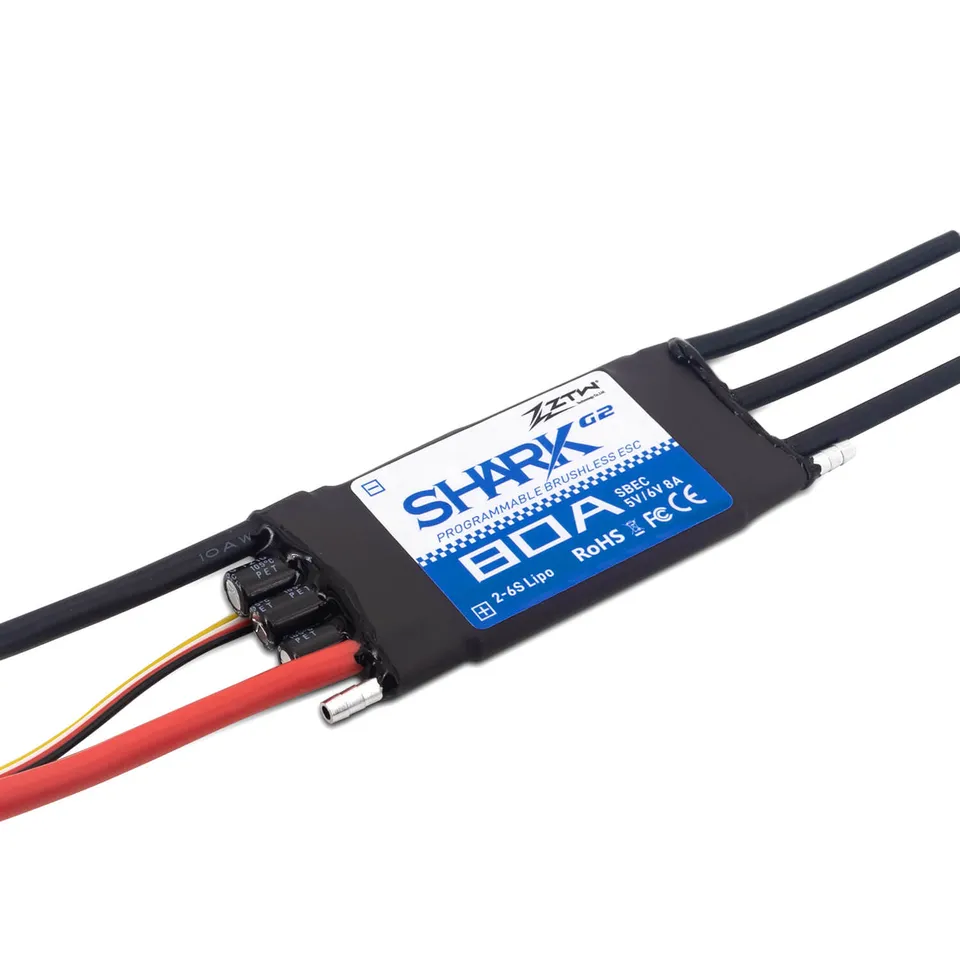 ztw-shark-g2-80a-esc-boot-regler-ohne-stecker-2-6s-wasserdicht image 1