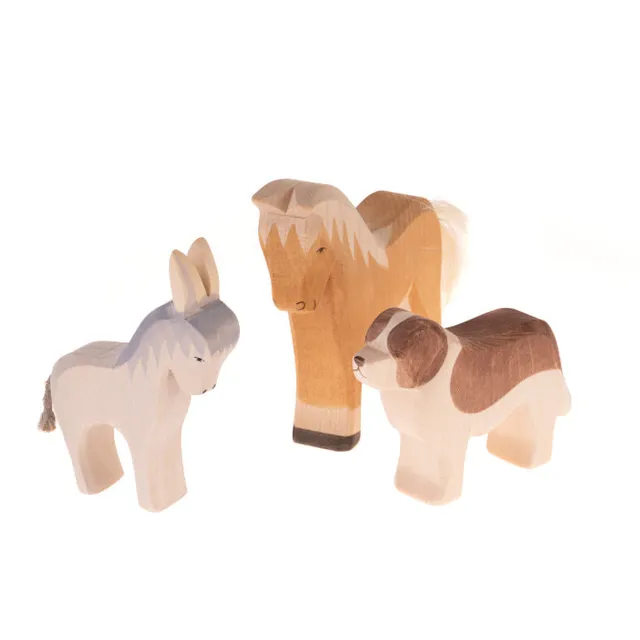 ostheimer-auswahl-hoftiere-holz-esel-pferd-hund-3tlg image 1