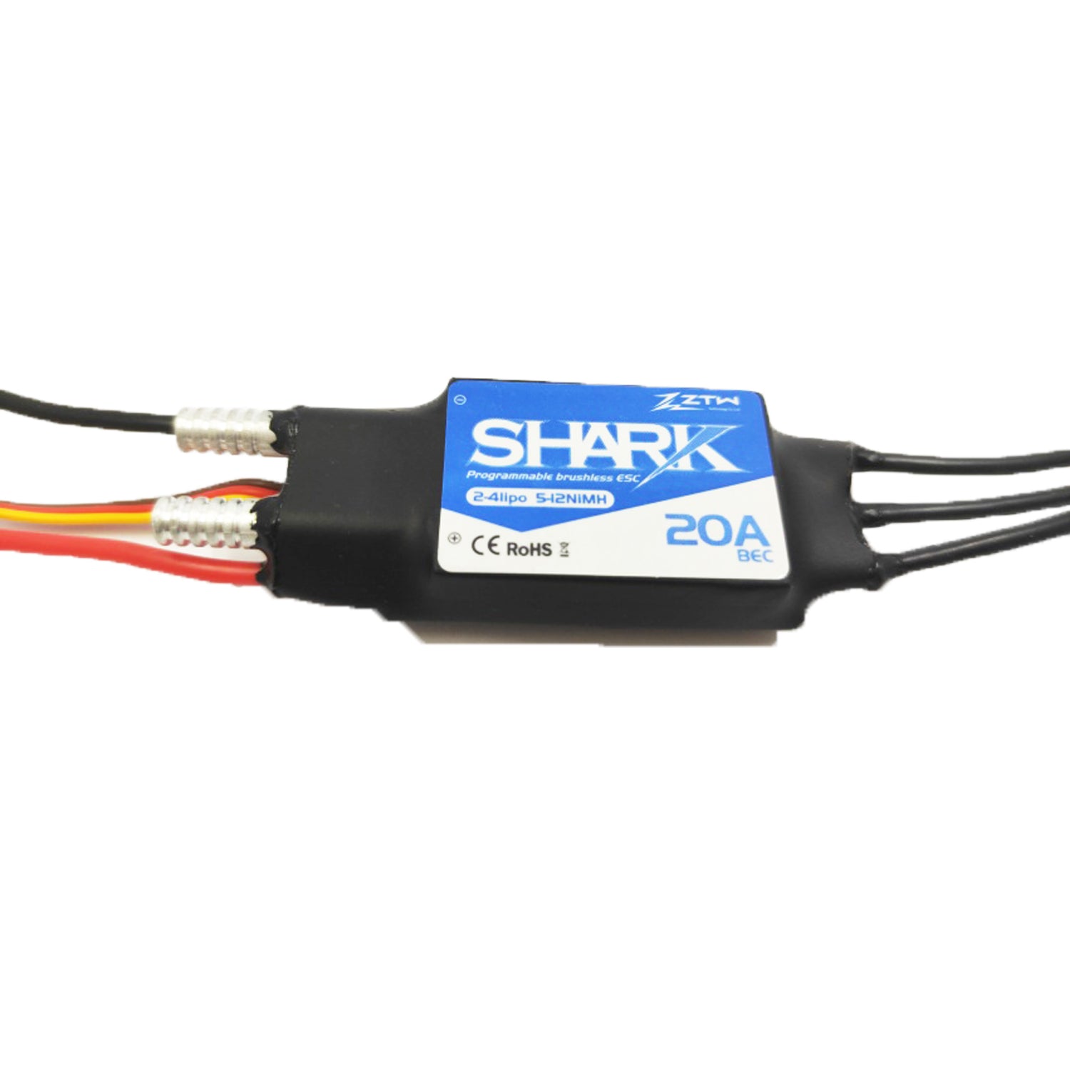 ztw-shark-20a-fahrtregler-2-4s-boot-bec-wasserdicht image 2