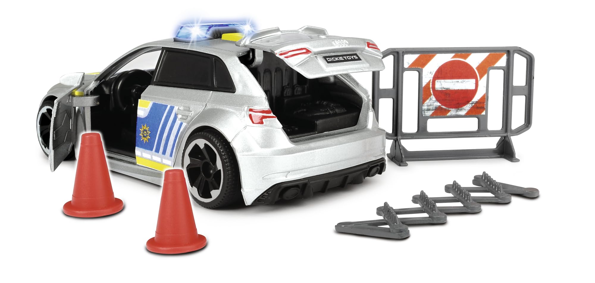 dickie-toys-sos-audi-rs3-polizeiauto-15-cm-mit-sperre image 3