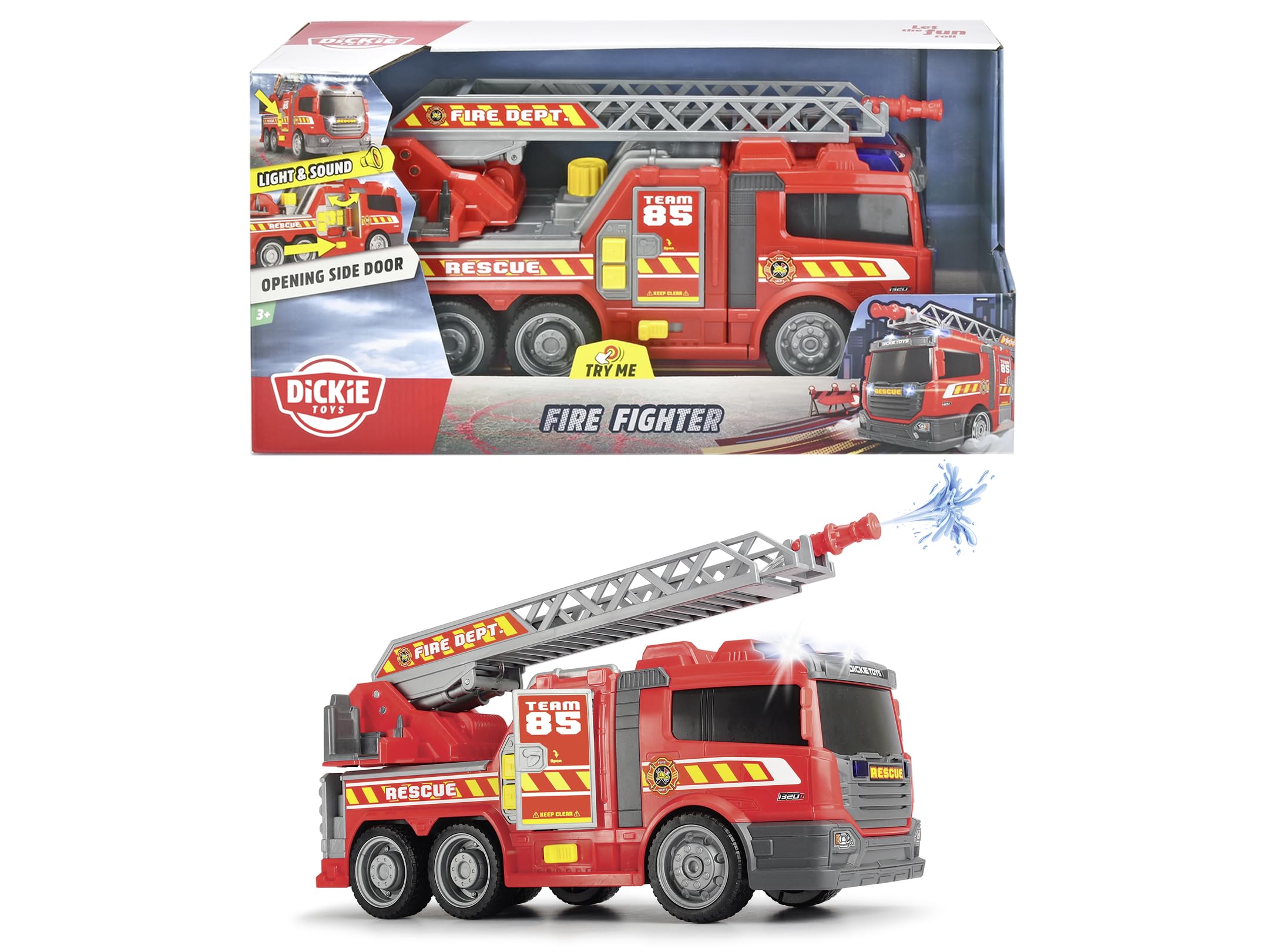 dickie-sos-fire-fighter-feuerwehrauto-36-cm-mit-wasserspritze image 7
