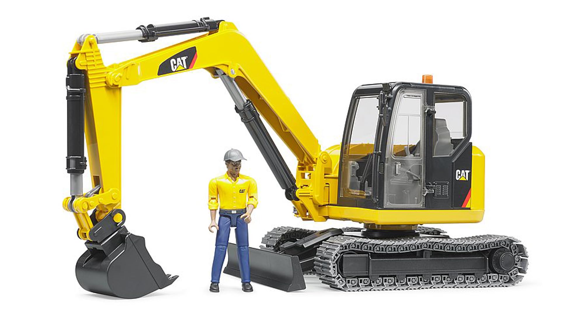 bruder-profi-02466-cat-minibagger-spielzeug-mit-bauarbeiter image 1
