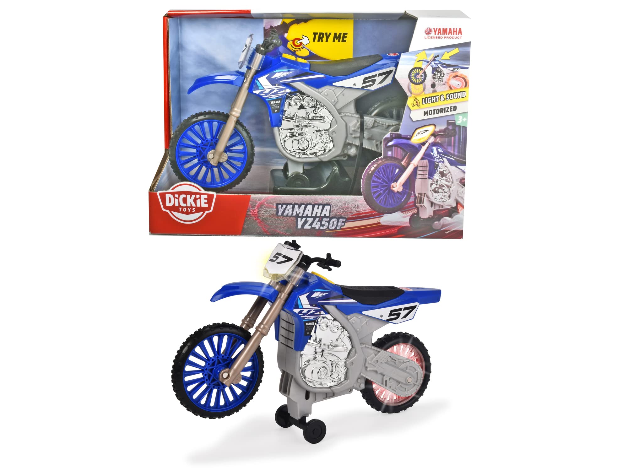 dickie-streets-n-beatz-yamaha-yz-wheelie-raiders-motorrad-26-cm-blau image 1