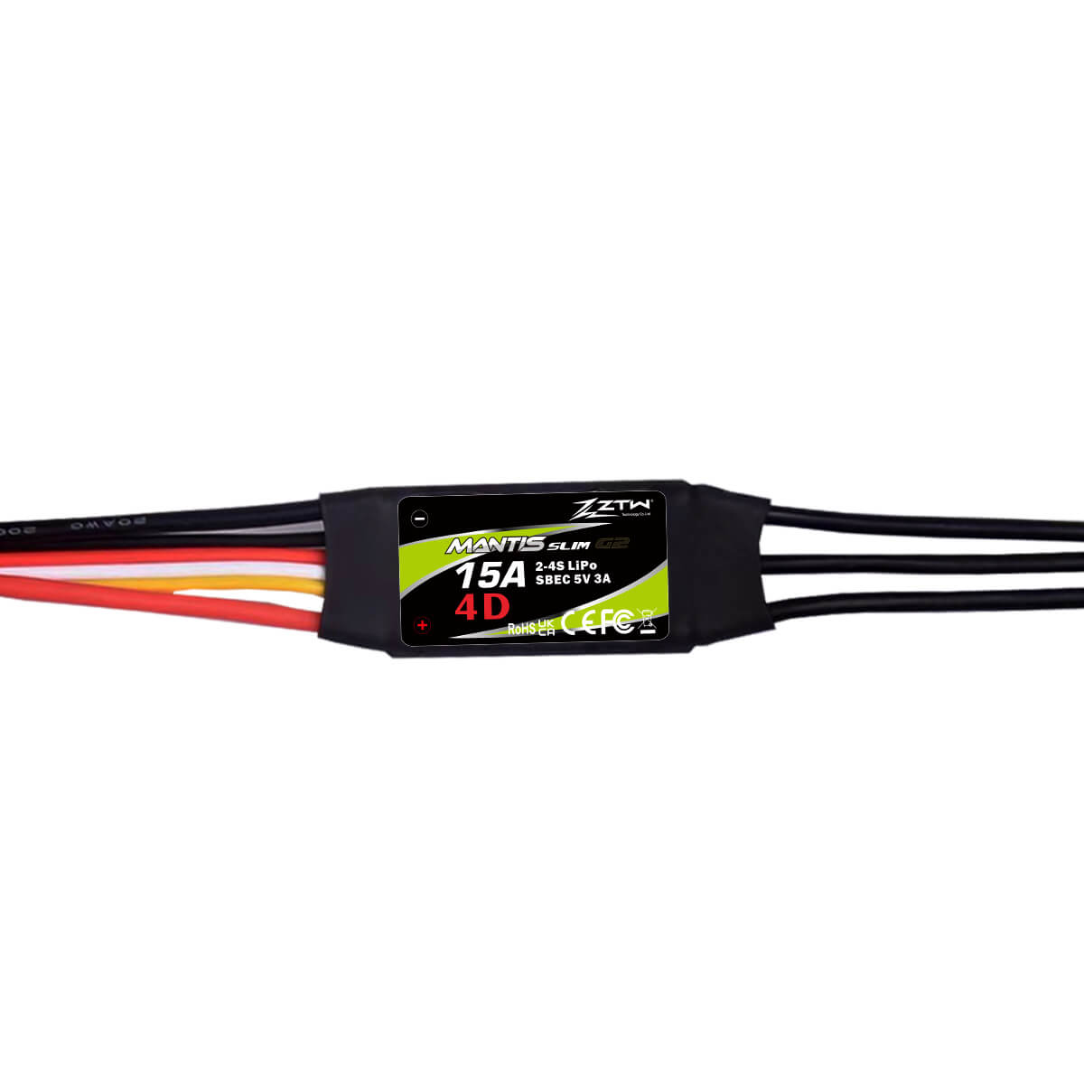 ztw-mantis-slim-g2-15a-esc-regler-2-4s-sbec-f-r-rc-flugzeug image 2