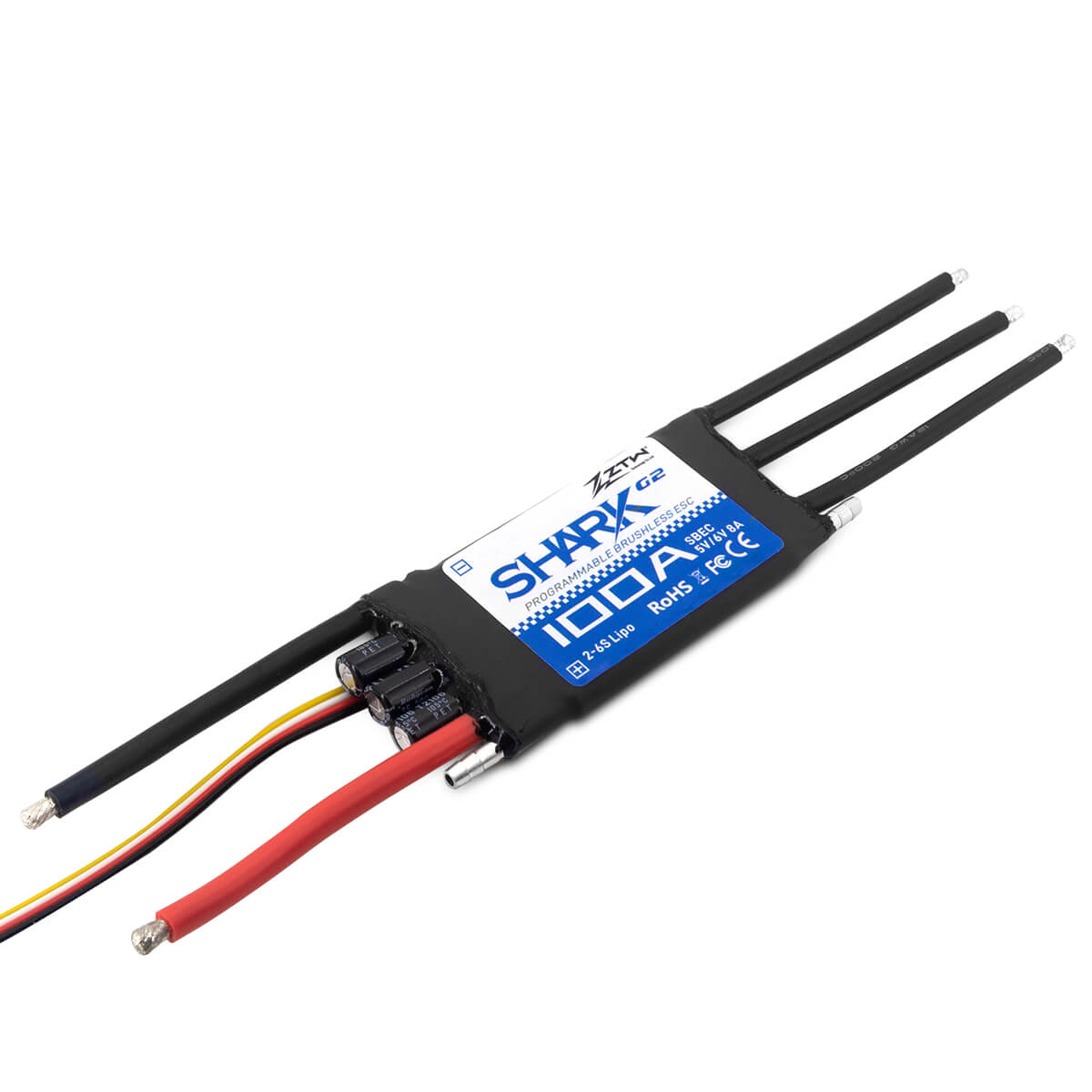 ztw-shark-g2-100a-bootsregler-2-6s-sbec-ohne-stecker image 3