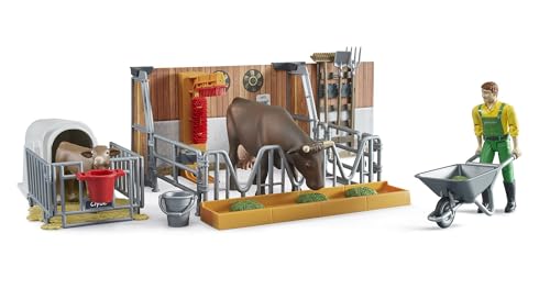 bruder-bworld-62611-kuh-und-k-lberstall-spielzeug-set-mit-figuren image 7