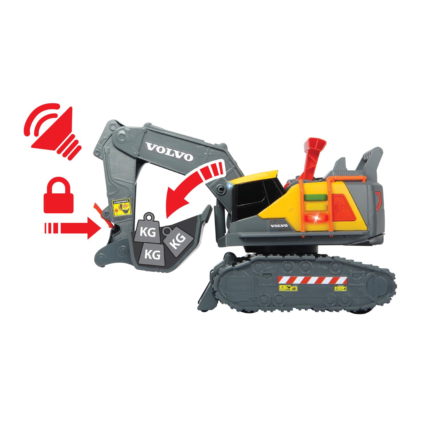 dickie-toys-go-real-volvo-bagger-spielzeug-30cm-licht image 5
