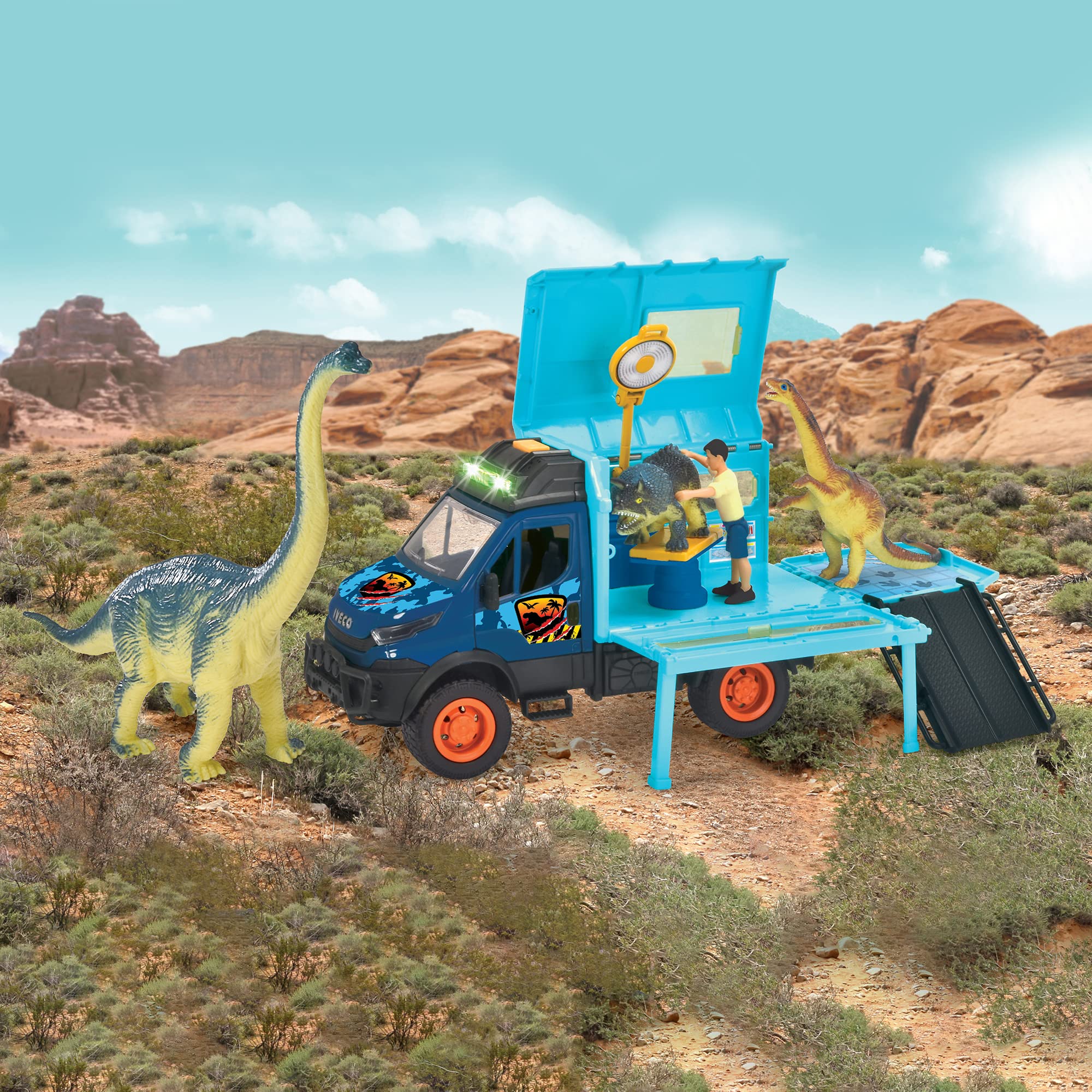 dickie-toys-go-real-dinosaur-world-lab-iveco-daily-spielzeugauto-26-cm image 6